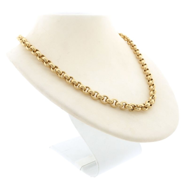 Image 6 of Gold jasseron link chain; 45.5 cm