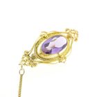 Image 3 of Gold brooch with amethyst.