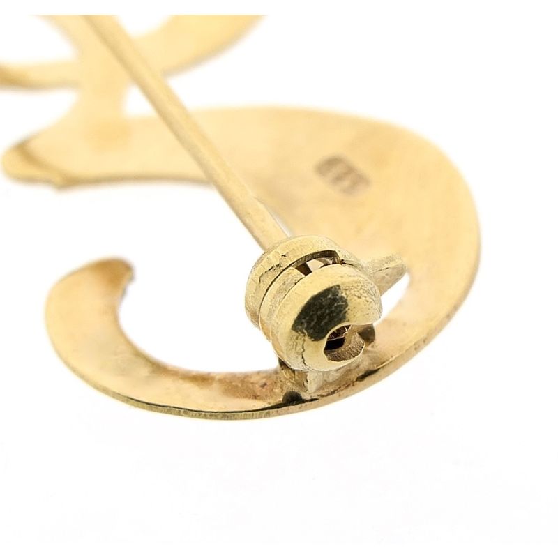 Image 9 of Gold letter brooch; letter E