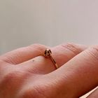 Image 7 of Gold solitaire ring with diamond; 0.01 ct.