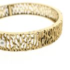 Image 8 of Gold slave bracelet with pearls; size M