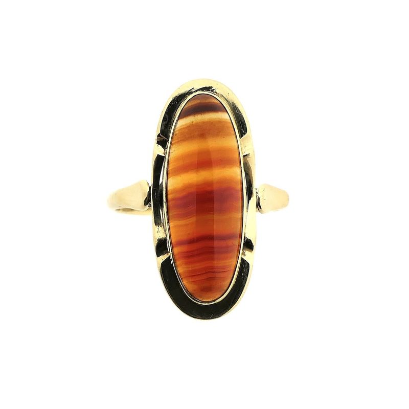 Image 3 of Vintage gold ring with carnelian bandagate