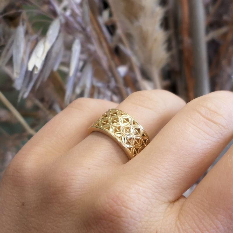 Image 2 of 18-karat gold niello ring | Gelvagold