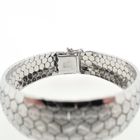 Image 10 of Silver wide link bracelet; Rhodium plated | 19 cm