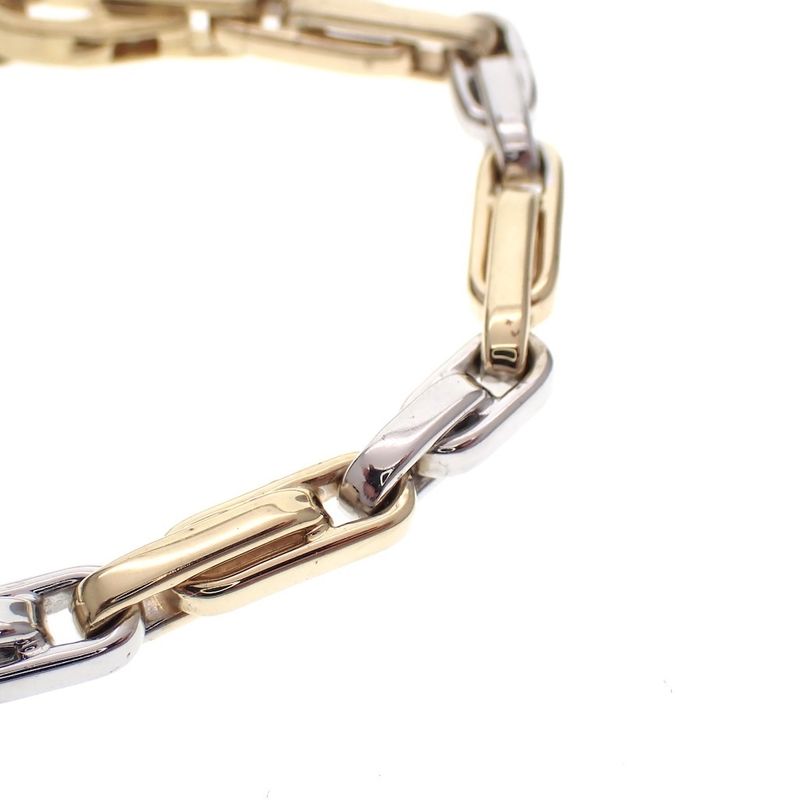 Image 2 of Two-tone solid gold link bracelet | 19 cm