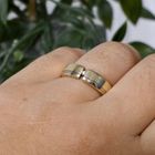 Image 10 of Bicolor Gold Ring with Diamond; 0.01 ct.