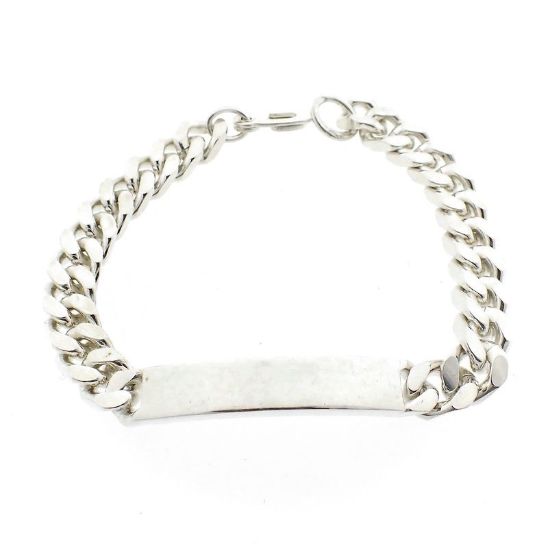 Image 1 of Silver gourmet bracelet with engraving; Men | 22 cm