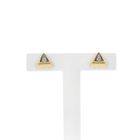 Image 1 of Gold triangle stud earrings with zirconia