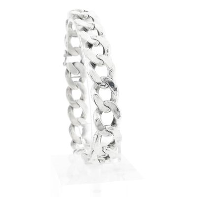Image 1 of Solid Silver Gourmet Link Bracelet.