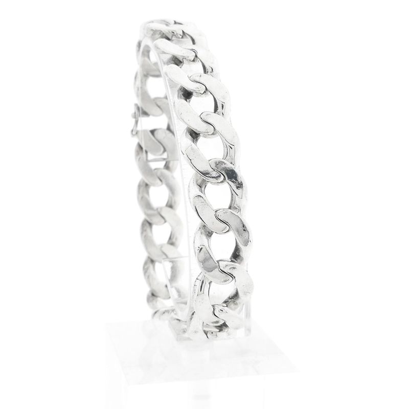 Image 1 of Solid Silver Gourmet Link Bracelet.