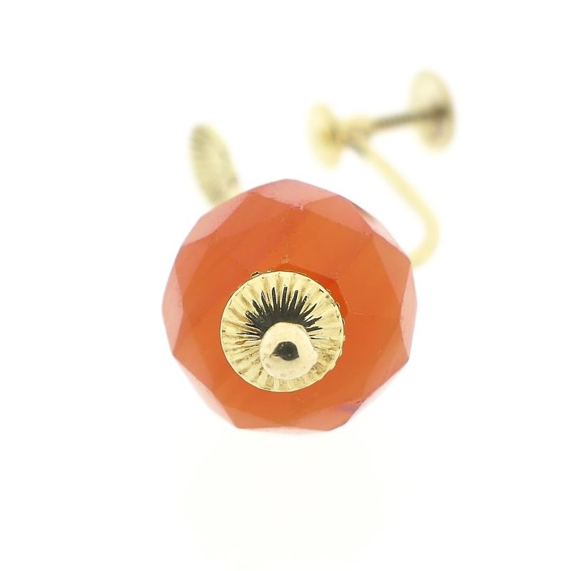 Image 9 of Vintage gold earrings with carnelian
