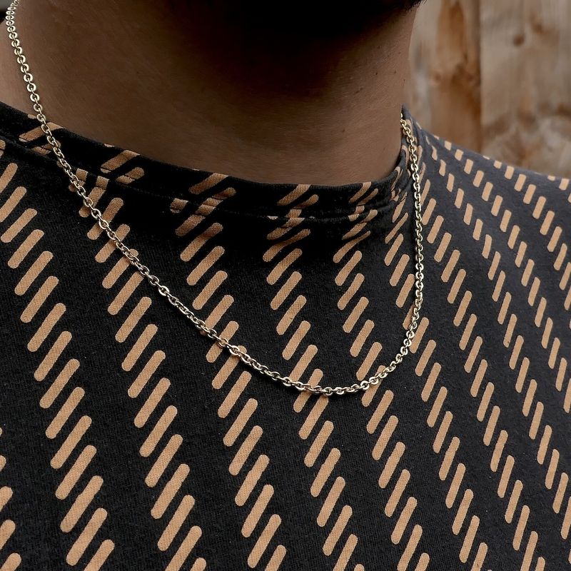 Image 11 of Gold anchor link necklace