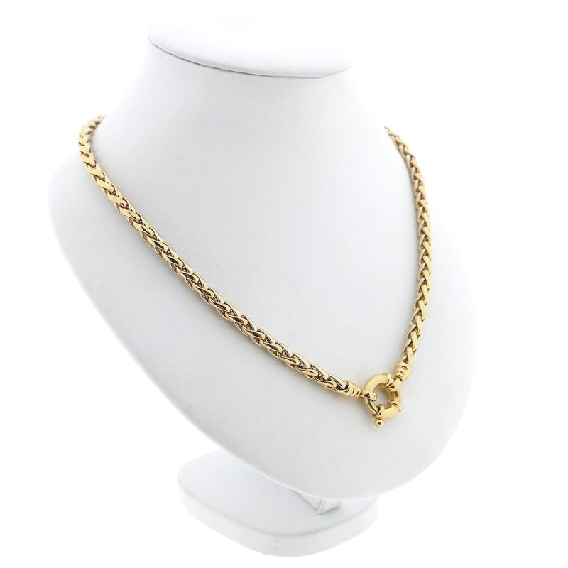 Image 4 of Bicolor Gold Fox Tail Link Necklace