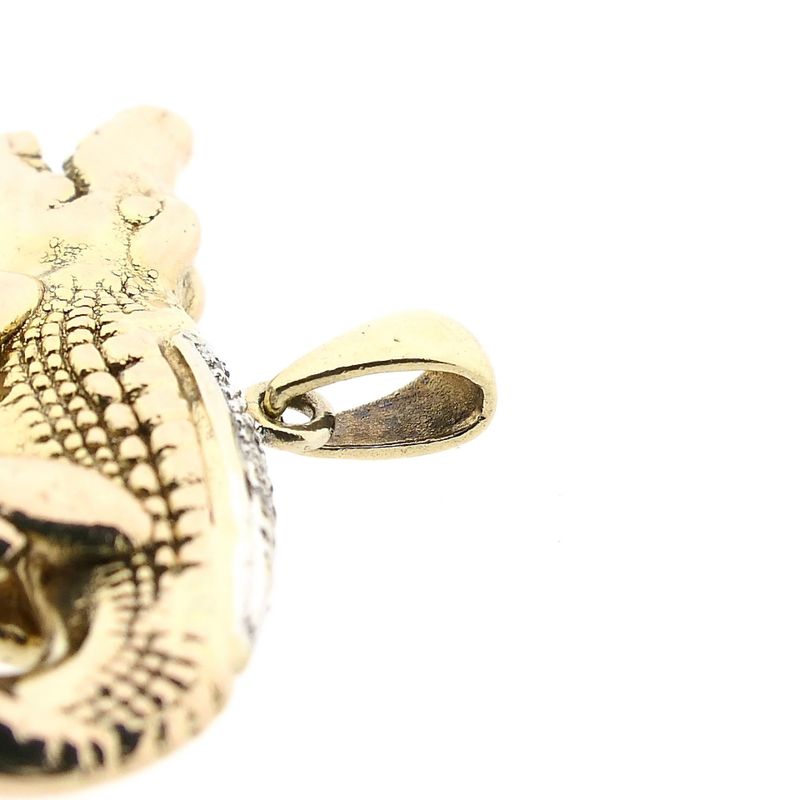Image 8 of Bicolor Gold Crocodile Pendant with Diamonds; 0.015 ct.