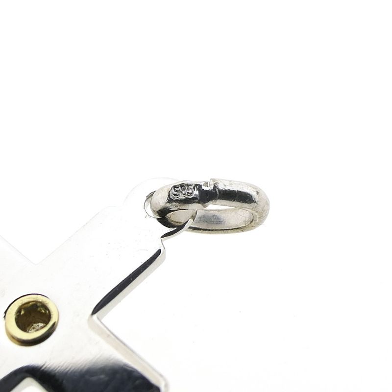 Image 5 of White gold cross pendant with diamond | 0.01 ct.