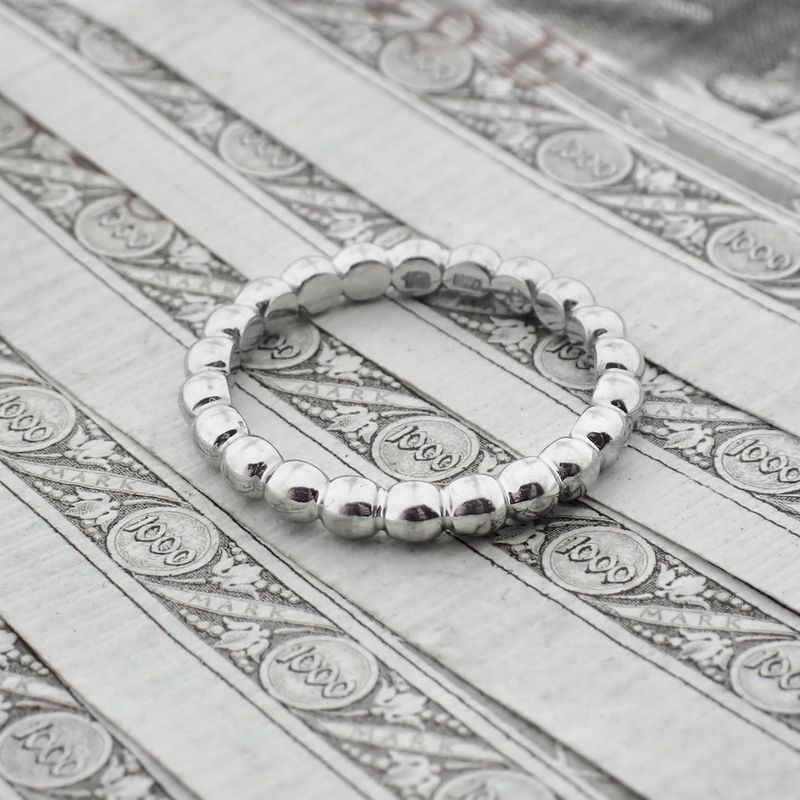 Image 2 of White gold sliding ring with balls