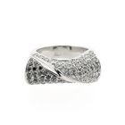 Image 2 of White gold pavé ring with black moissanite and diamonds; Approx. 1.08 ct.