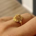 Image 6 of Antique two-tone gold ring of a beanie bell with pearl