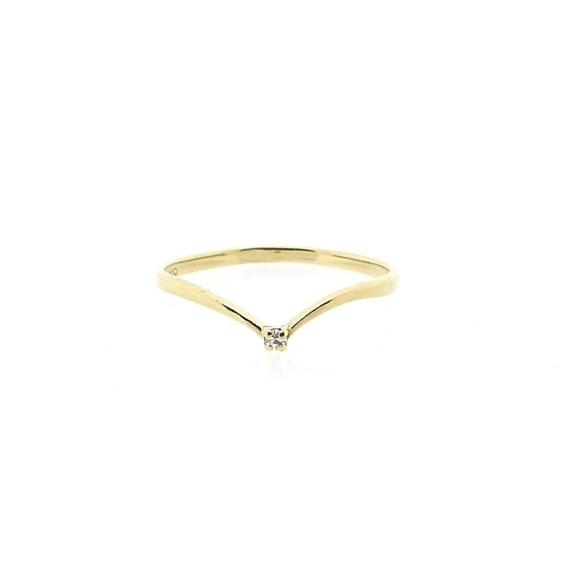 Image 3 of Gold V-shaped ring with diamond