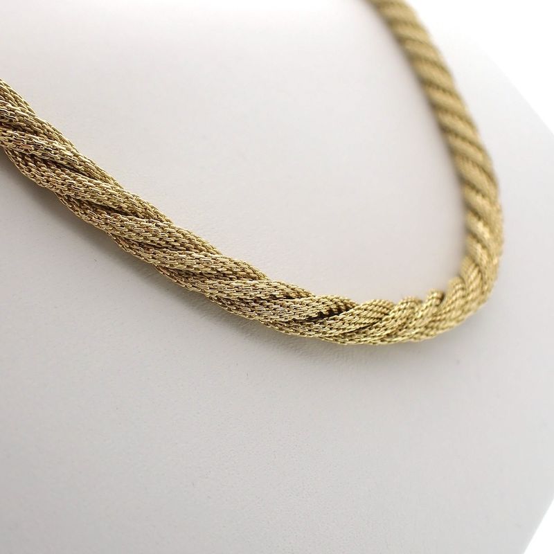 Image 5 of Gold twisted mesh link necklace