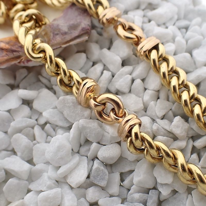 Image 4 of Two-tone gold gourmet link necklace