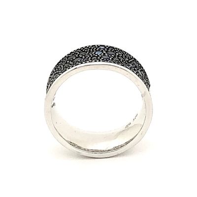 Silver ring with blue zirconia stones Image 2 of Silver ring with blue zirconia stones