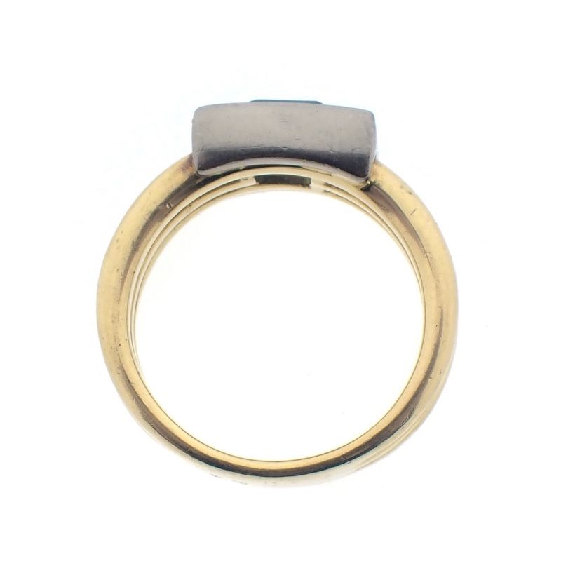 Image 7 of Two-tone gold ring with topaz and diamonds; 0.12 ct.