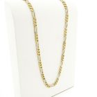 Image 3 of Two-tone solid gold Figaro link chain