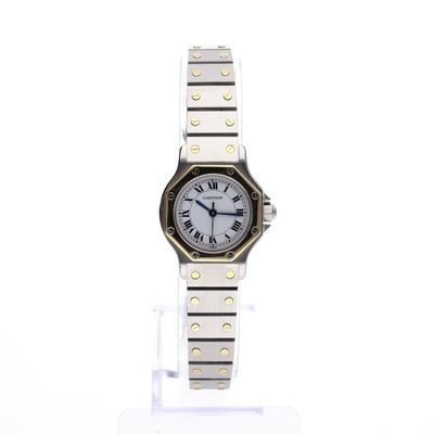 Image 1 of Cartier Santos Octagon Automatic 0907; 18k gold/steel women's watch