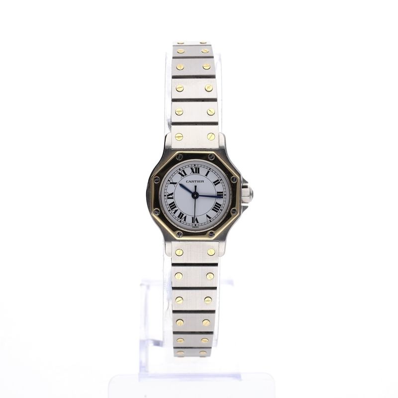 Image 1 of Cartier Santos Octagon Automatic 0907; 18k gold/steel women's watch