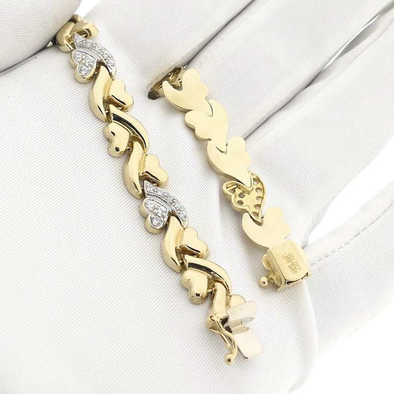 Image 9 of Gold fantasy link bracelet with zirconia