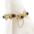 Image 3 of Antique Gold Boat Bracelet with Garnet | 18 cm