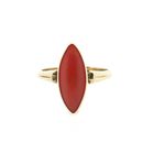 Image 3 of Vintage gold ring with red coral.