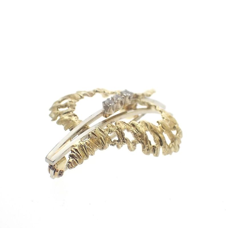 Image 3 of Two-tone gold fantasy brooch with zirconia