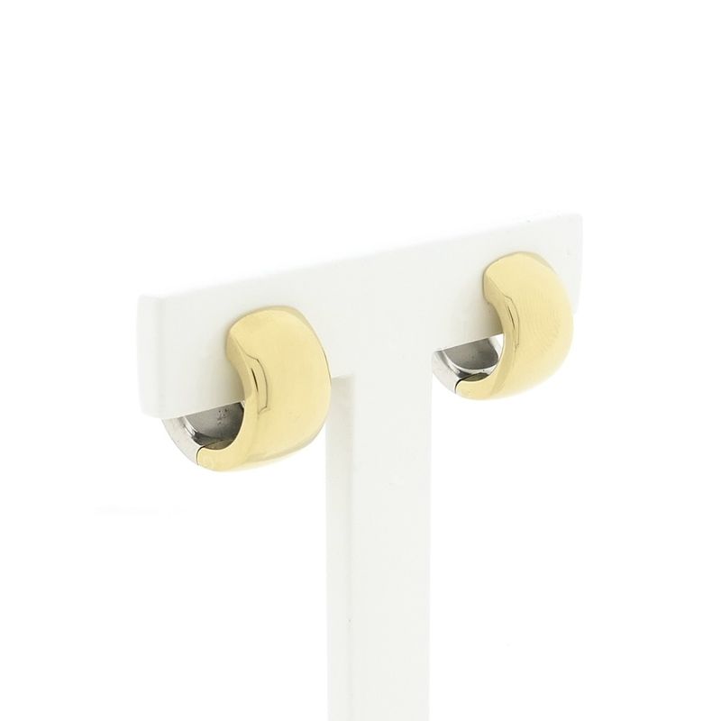 Image 3 of Quinn bicolor gold hoop earrings; Ø 14.0 mm