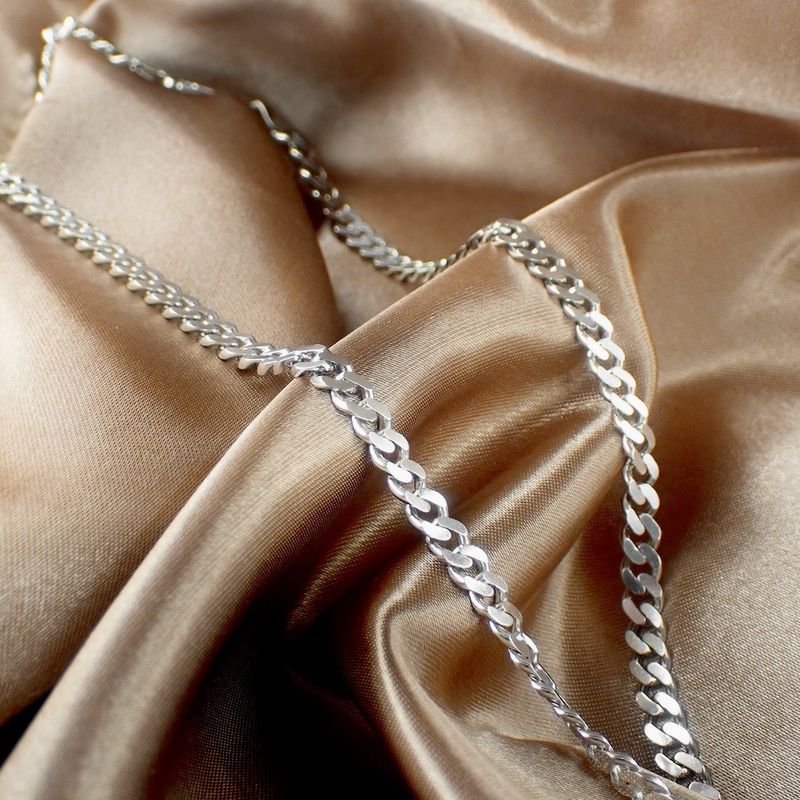 Image 4 of Silver robust gourmet link necklace | 51 cm