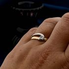Image 4 of Bicolor Gold Ring; Diamond 0.04 ct.; 14 Carat; Size 17.5