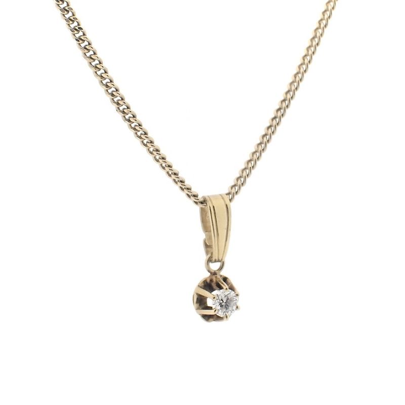 Image 6 of Gold pendant with diamond | 0.15 ct.