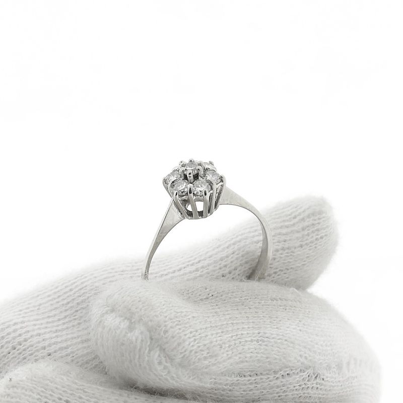 Image 7 of White gold entourage ring with diamond | 0.35 ct.