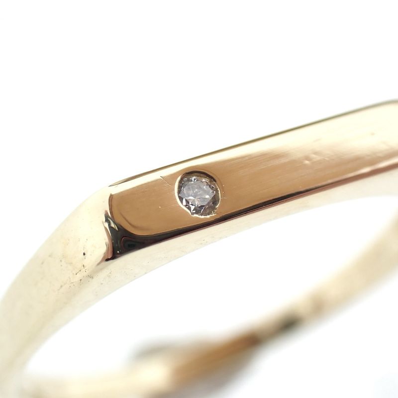 Image 4 of Gold solitaire ring; Jeunesse | Diamond 0.015 ct.