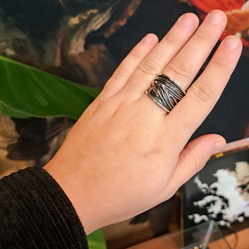 Image 4 of Silver fantasy ring patinated