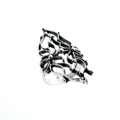 Image 1 of Silver ring with fantasy design