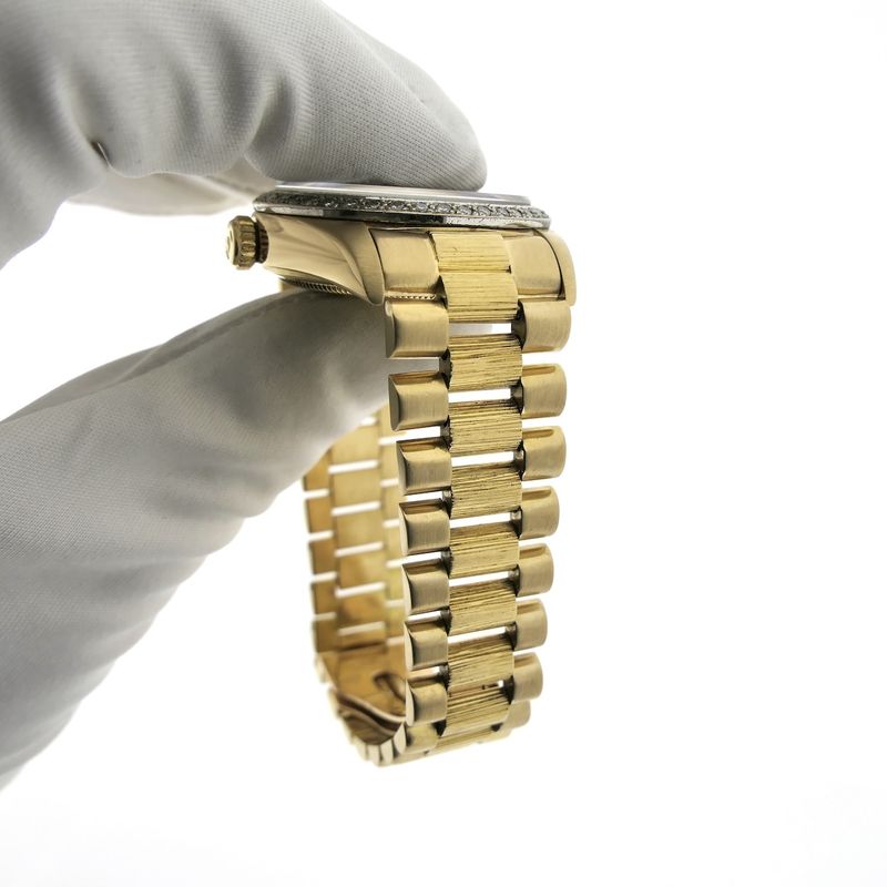 Image 14 of Rolex Day-Date 'Wood Dial' 18038; 18k gold men's watch with diamonds