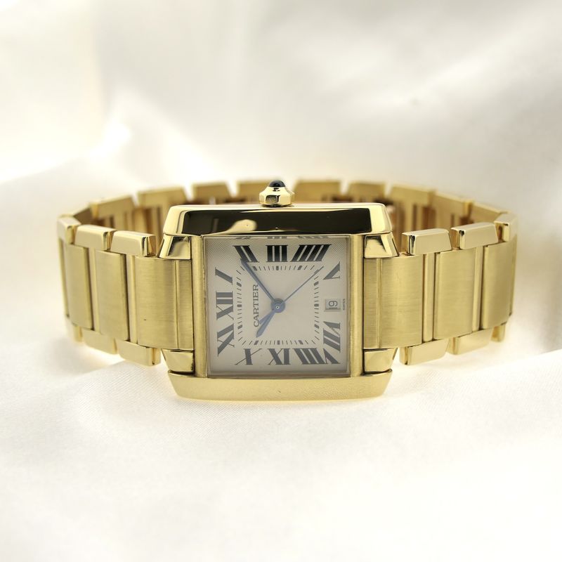 Image 10 of Cartier Tank Française 'Large' 1840; Automatic 18k gold watch