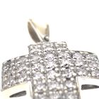 Image 3 of Two-tone pendant of an isosceles cross with zirconia