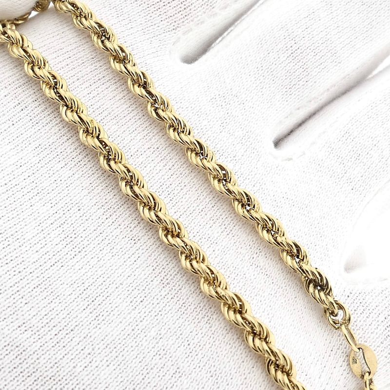 Image 10 of Gold Twisted Link Bracelet; 14 karat; 20.5 cm