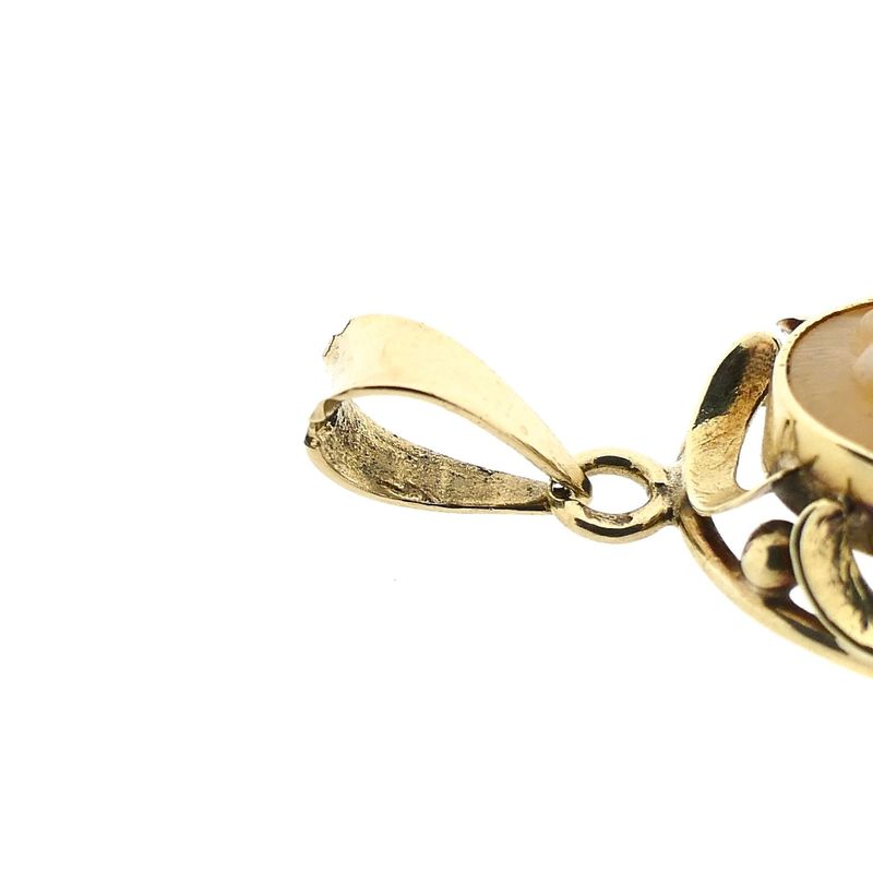 Image 9 of Vintage gold cameo pendant; 14 karat
