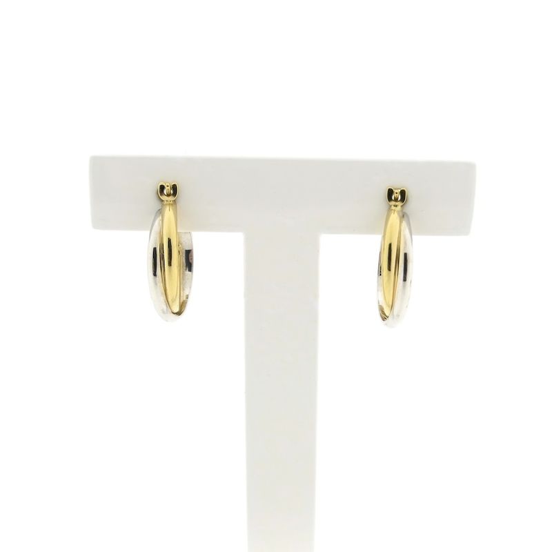 Image 3 of Two-tone gold earrings | Ø 16.9 mm