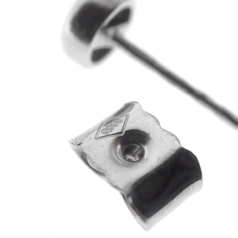 Image 5 of White gold solitaire stud earrings with diamond | 0.06 ct.