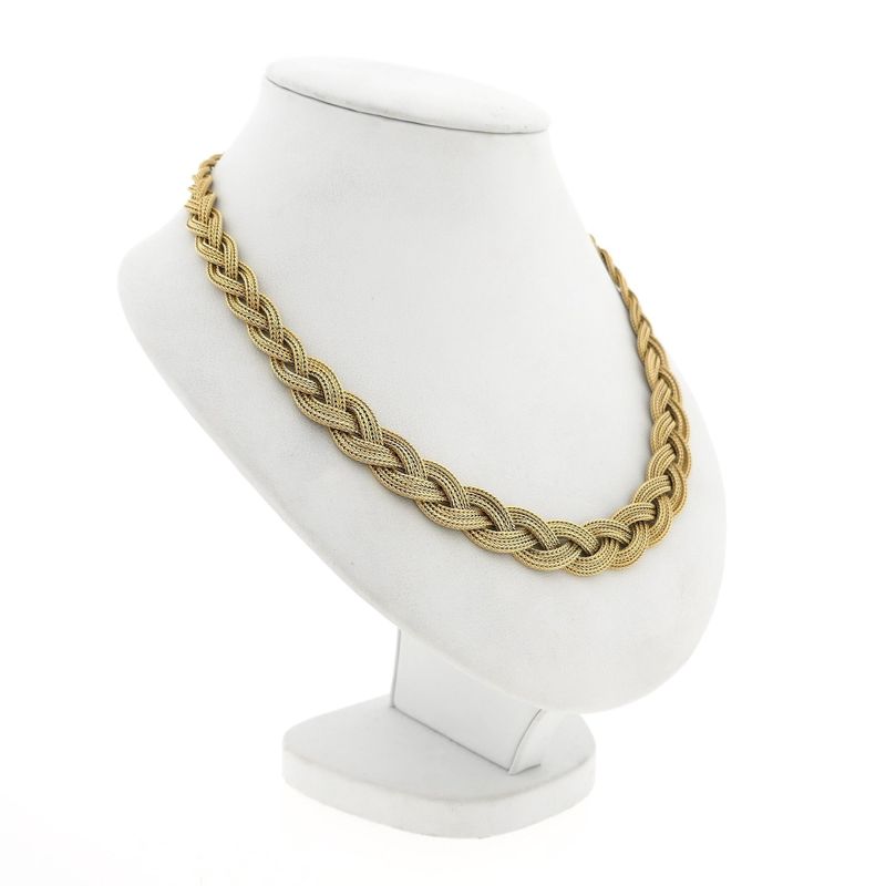 Image 4 of Golden Braided Fox Tail Link Necklace